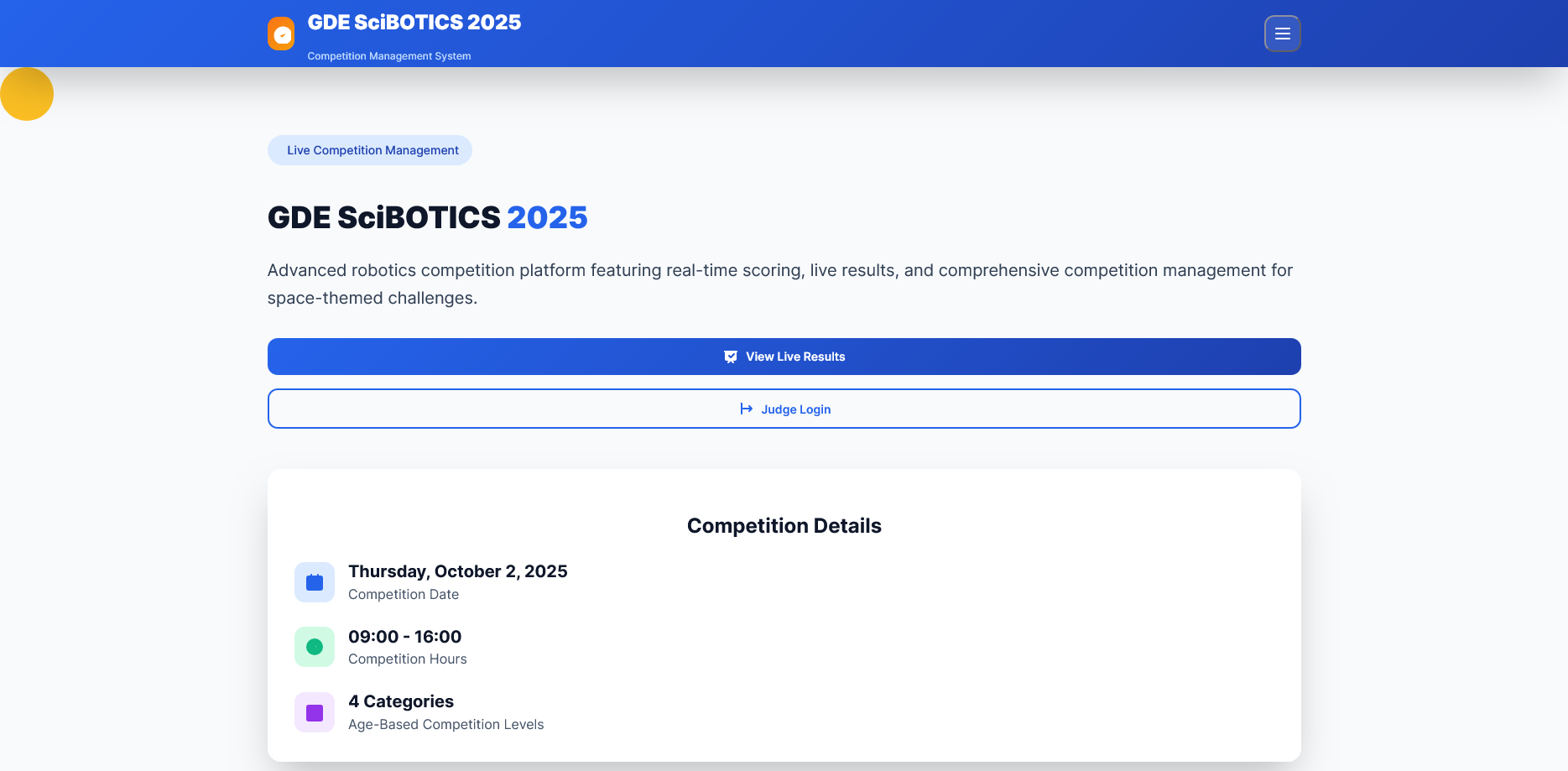 GDE Sci-BOTICS Competetion System